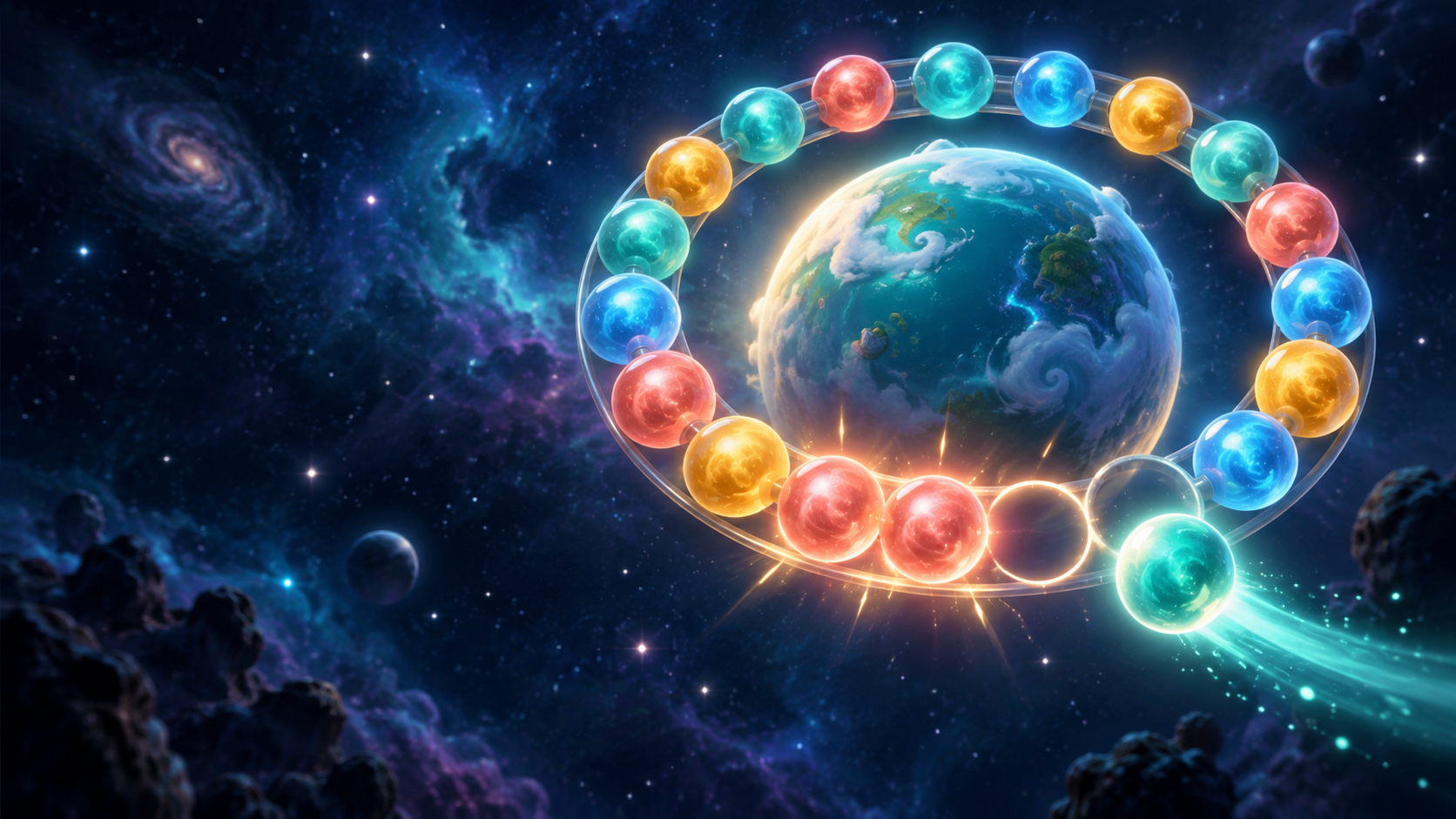 Orbit Pop cosmic color match puzzle